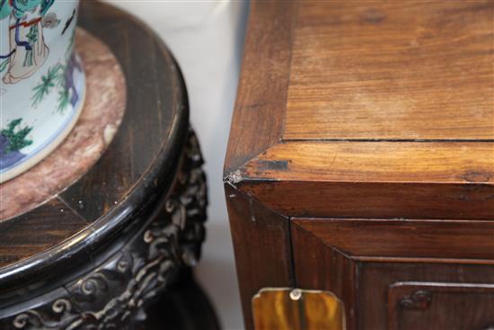 A Chinese rosewood cabinet, W.2ft 10in.